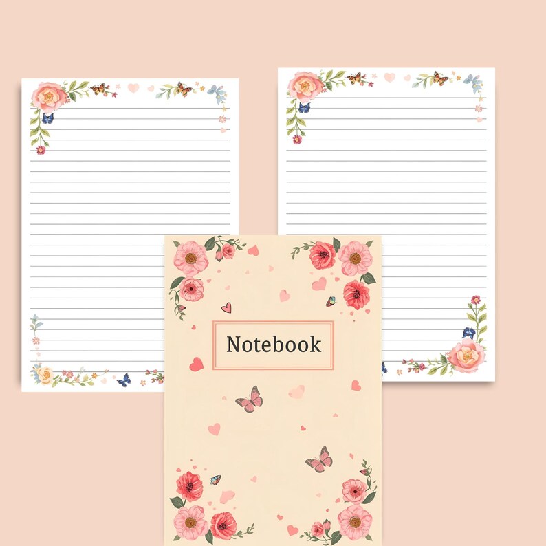 Printable Notebook with 50 lined pages included in the Teacher Planner 2026–2027 Bundle — perfect for notes, ideas, and meetings. Download your printable notebook instantly.”