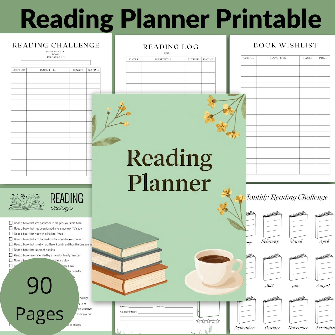 Reading Journal Printable A4 PDF- Book Reading Planner & Book Review ...