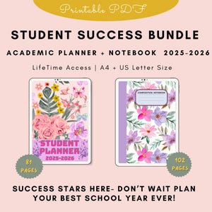 Student Planner 2025-2026 Bundle-Printable PDF Download-Digital Academic College School Planner-Study Planner-Planner 2025-2026 PDF