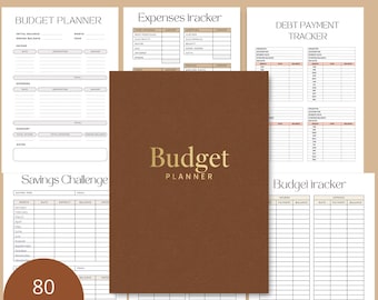Pianificatore di budget stampabile - Pianificatore finanziario semplice - Monitoraggio spese e risparmi - Download immediato PDF A4 - Budget mensile stampabile