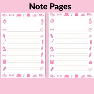 Printable Fitness Planner A4 PDF – beautiful notes pages, printable planner for fitness, workouts, meal planning, and daily organization, 60-page A4 planner – instant download, start planning today.