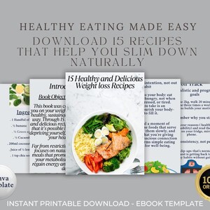 Fitness Ebook template- Workout Template- Digital Fat loss Template- Recipe Ebook- Food Recipes- Instant Download PDF