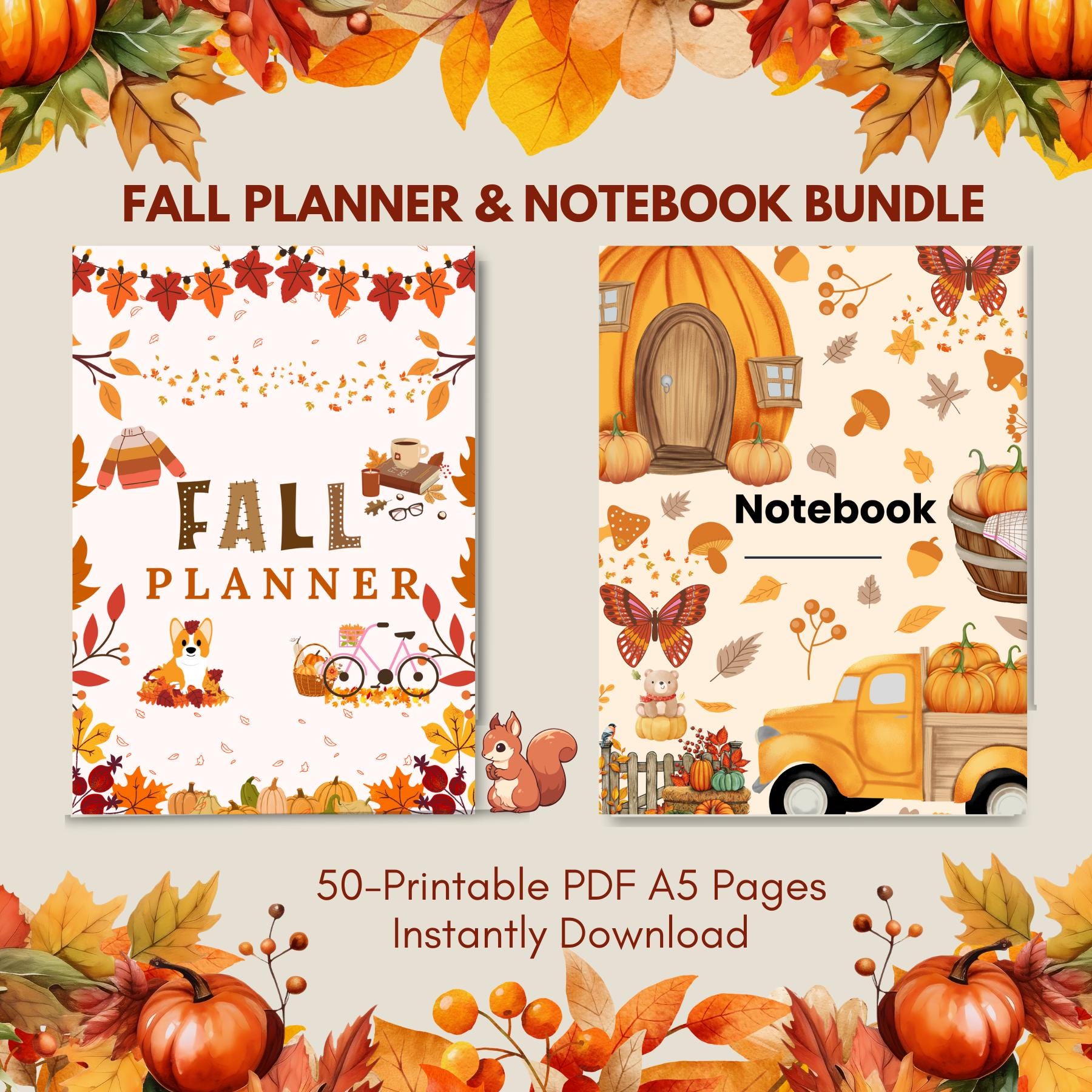 Fall Planner Printable-seasonal Daily Planner A5 Instant Download PDF ...