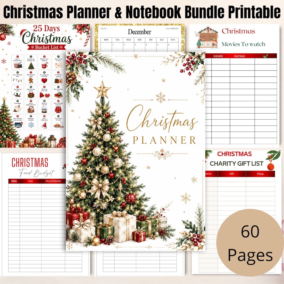 Christmas Planner Printable Bundle & Notebook - Family Gift List ...