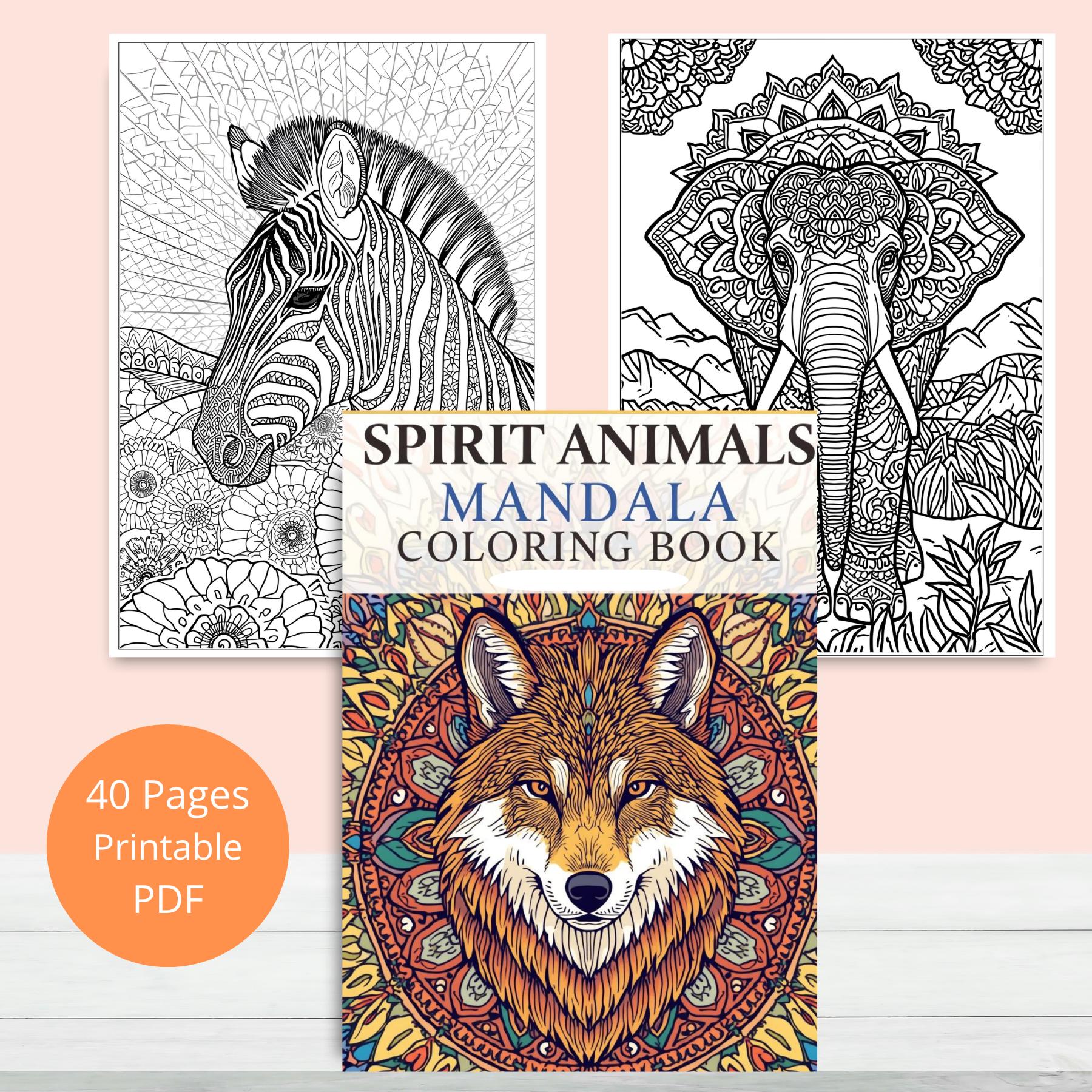 Animal Mandala Coloring Book Printable-elephant Mandala PDF 40 Pages ...