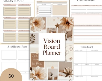 Planer Wizji do Wydruku – Zestaw do Wizji – Planer Wyznaczania Celów – Planer Manifestacji A4 PDF Do Pobrania Natychmiastowego