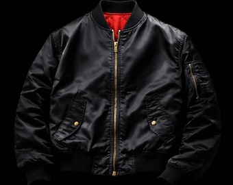 Vintage 80s Nylon MA-1 Bomber Jacket: Deep Blue Oversized Flight Coat