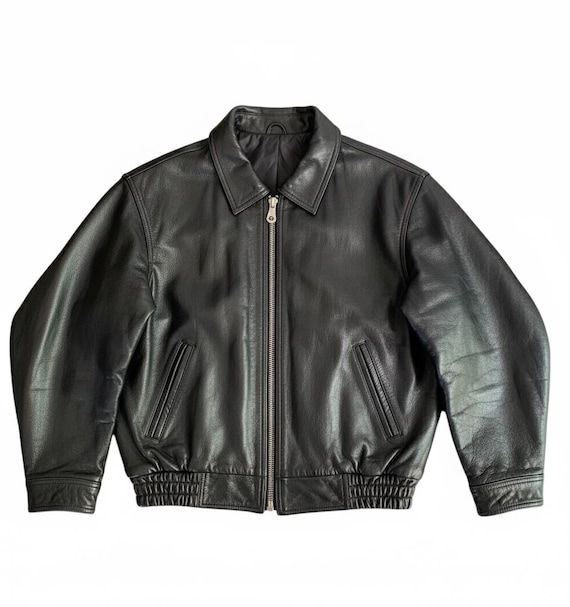 GENTLE FAKE LEATHER JACKET ブラック Buy Black Signature Leather Bomber Jacket from Next USA