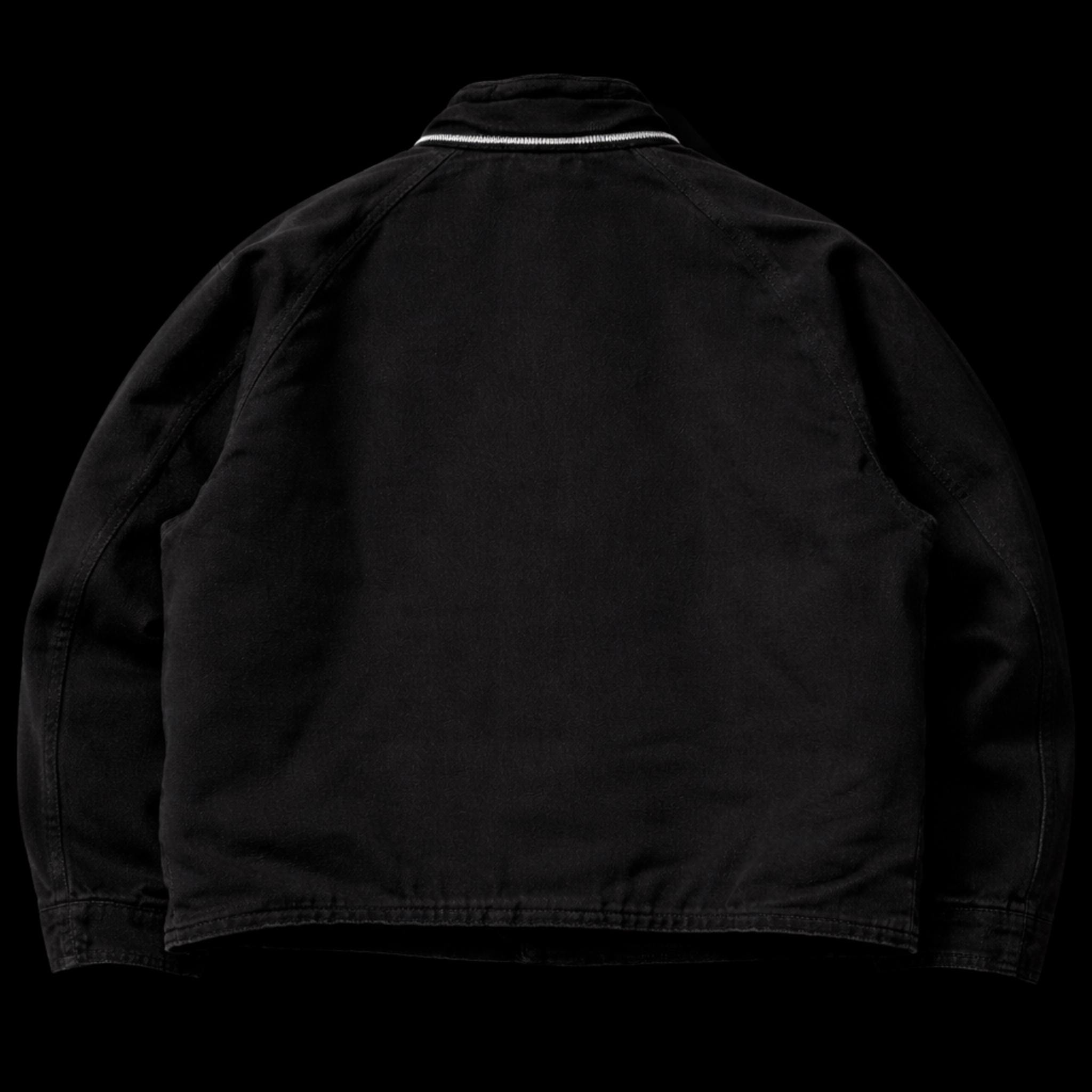 Vintage 1990s Japanese Black Fireman Cotton Clasp Jacket