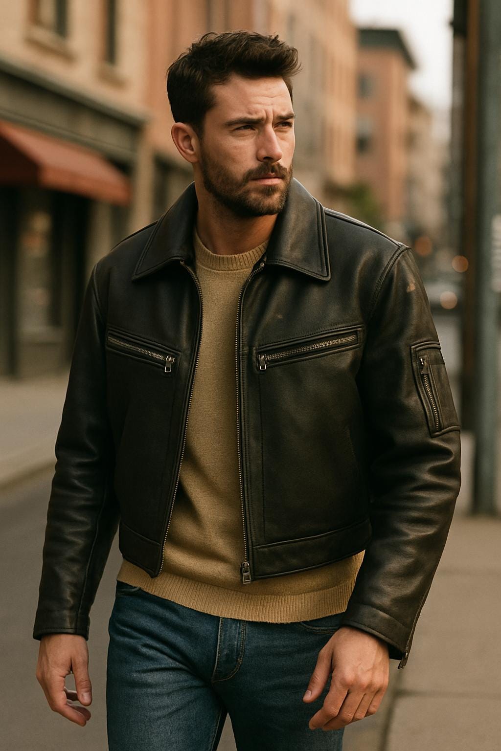 1960s Leather Flight Jacket – Cropped Aviator Style With
