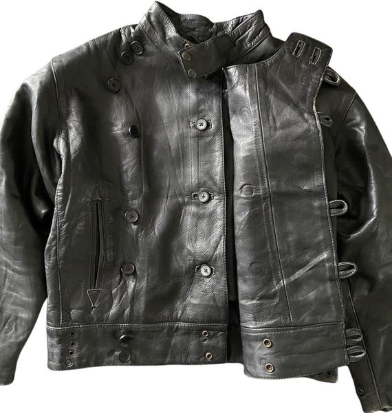 Vintage Swedish Military Leather Motorcycle Jacket – Asymmetrical
