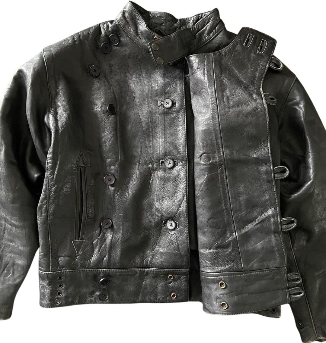Vintage Swedish Military Leather Motorcycle Jacket – Asymmetrical