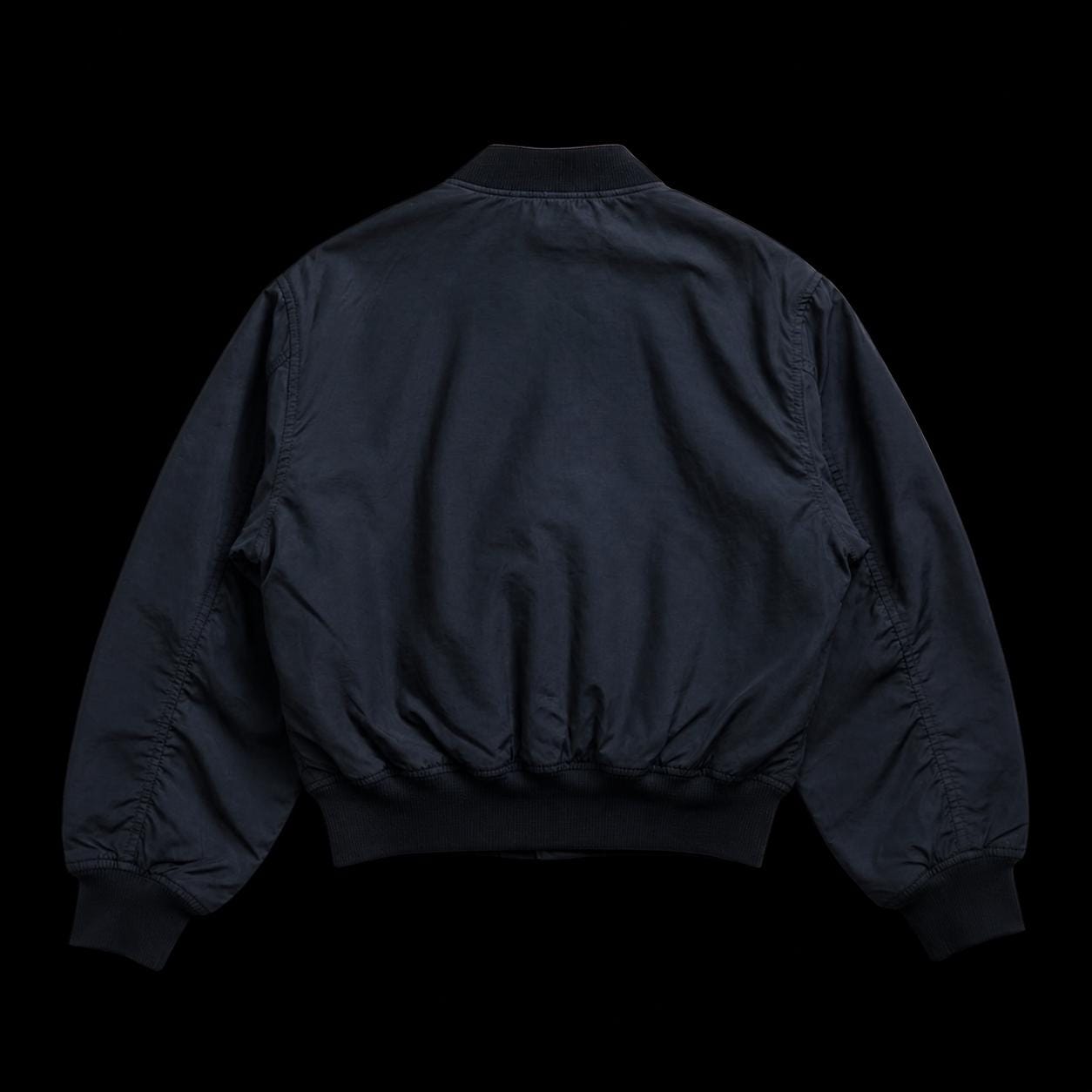 Vintage 80s Parachute MA-1 Bomber Jacket Boxy Fit Deep Blue