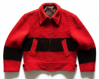 Vintage 1950s Utica N.Y. Wool Jacket Made in USA – Red Black Plaid