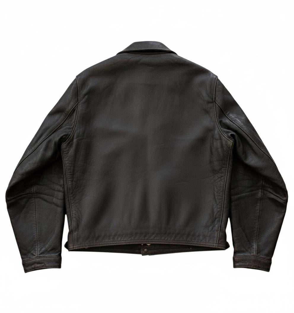 Vintage 1940s French Cyclist Leather Jacket | Cropped Moto Biker