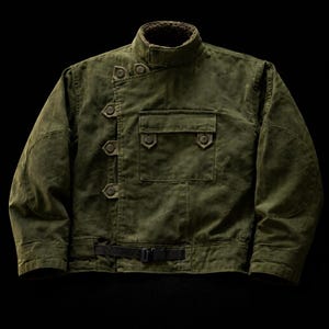 Vintage 1960s Swedish Motorcycle Jacket – Olive Cotton Canvas