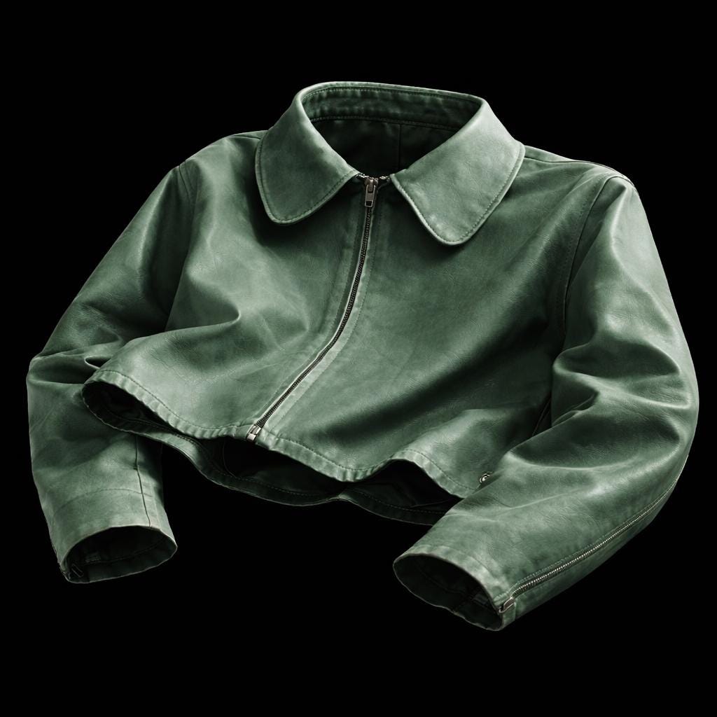 1960s German U-boat Leather Jacket – Outbackbold – Sage Green