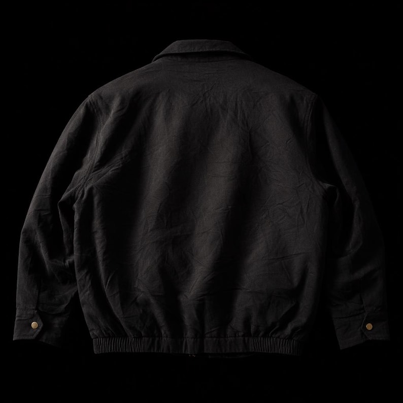 Chaqueta bomber de sarga de algodón japonesa vintage con cierre de botón – Prenda de abrigo bomber utilitaria imagen 3