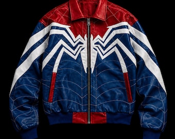Ultimate Spider-Man Leather Bomber Jacket Brand New Day Cosplay Spider Logo Jacket