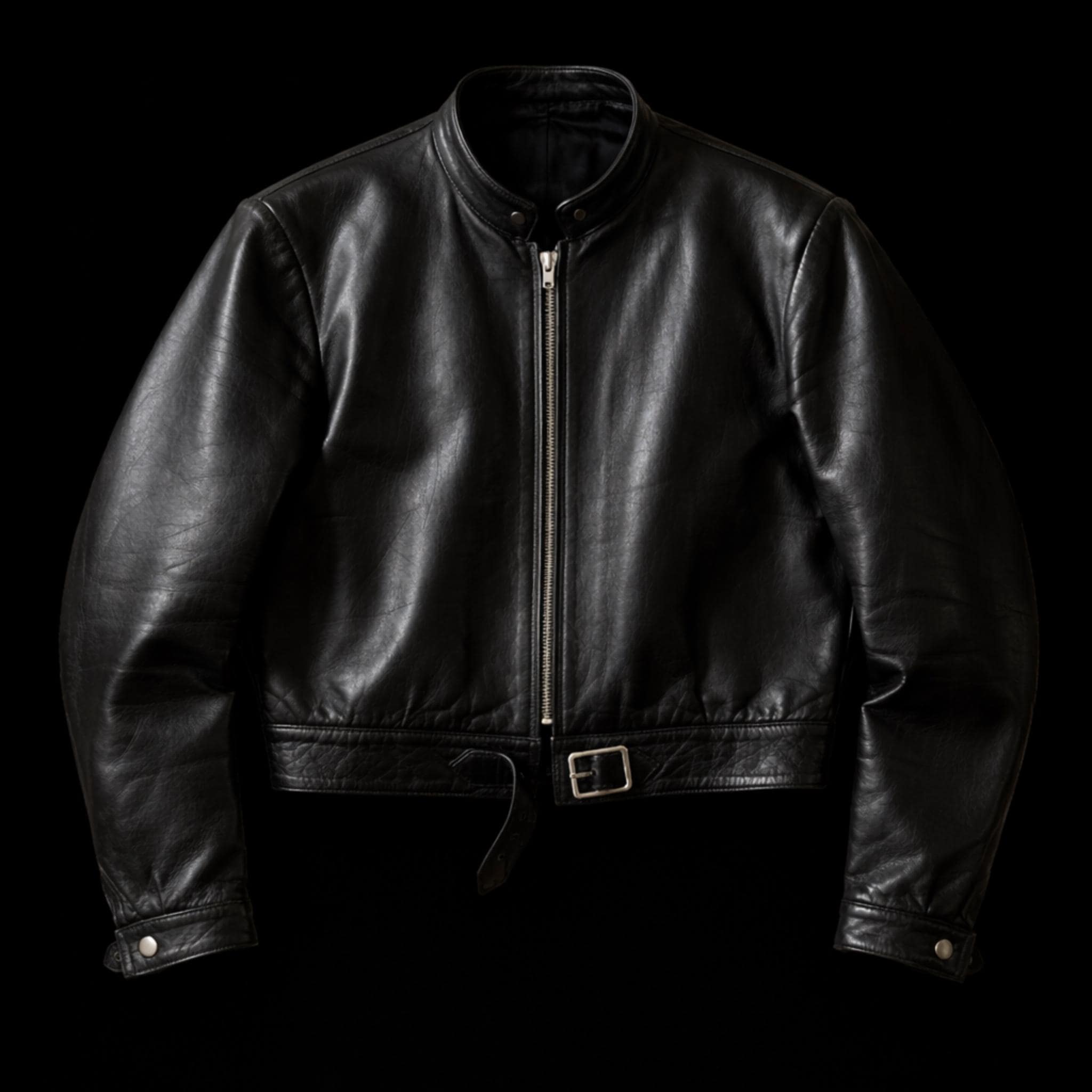 50s 最終価格 フランス製 レザージャケット スポーツジャケット 50's EURO レザースポーツジャケット ブラック 革ジャン | ビンテージ