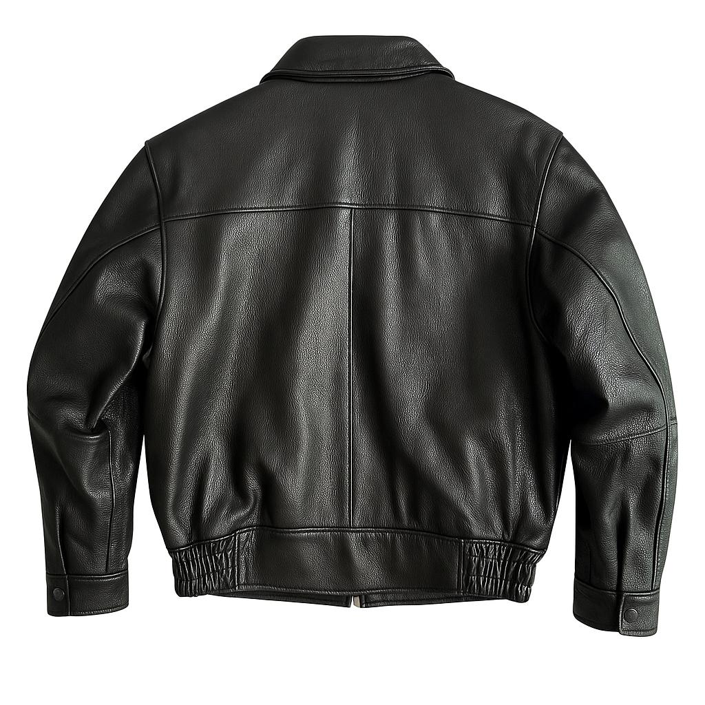 Vintage 1980s Thick Cowhide Leather Jacket Boxy Fit Men's