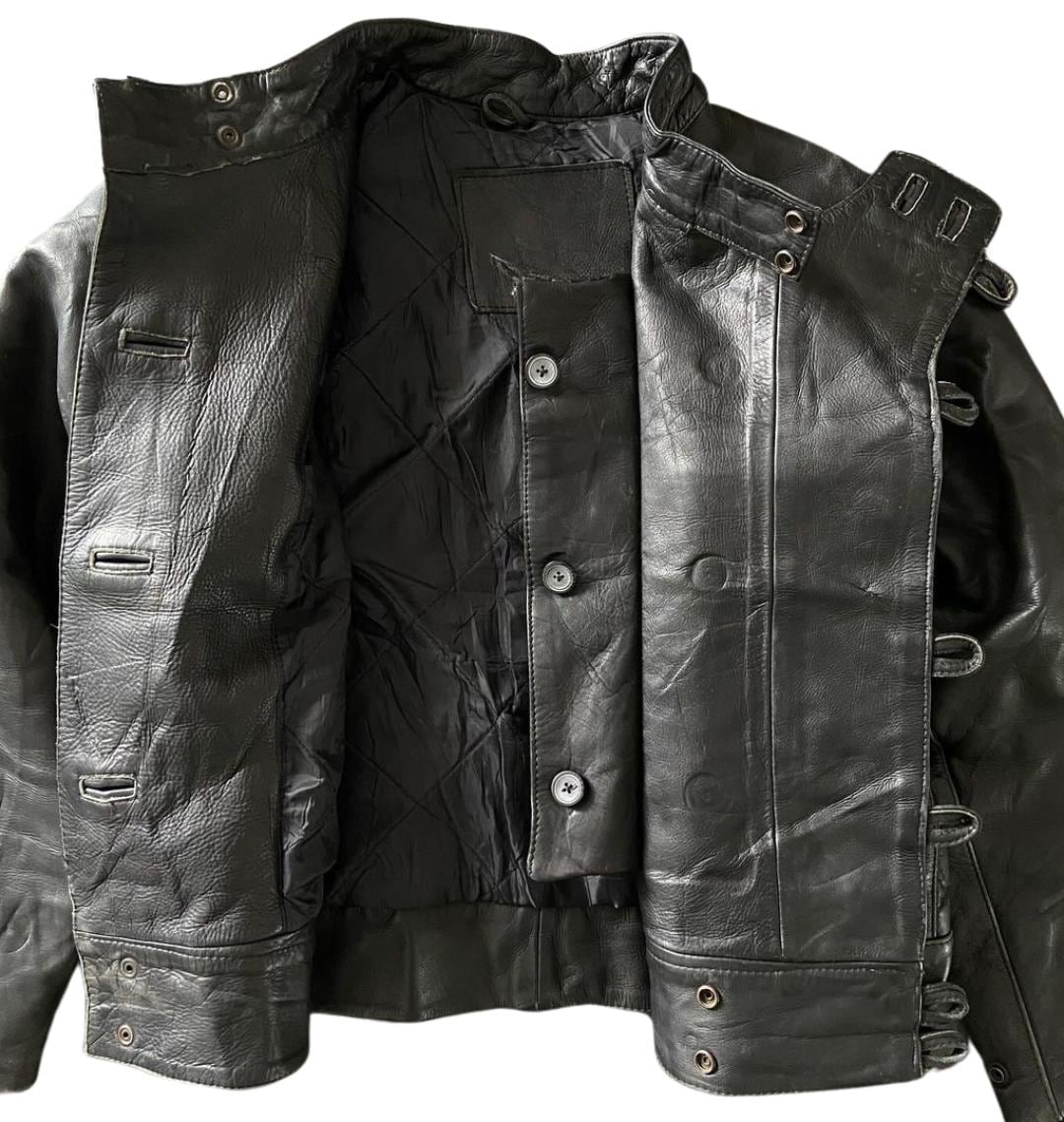 Vintage Swedish Military Leather Motorcycle Jacket – Asymmetrical