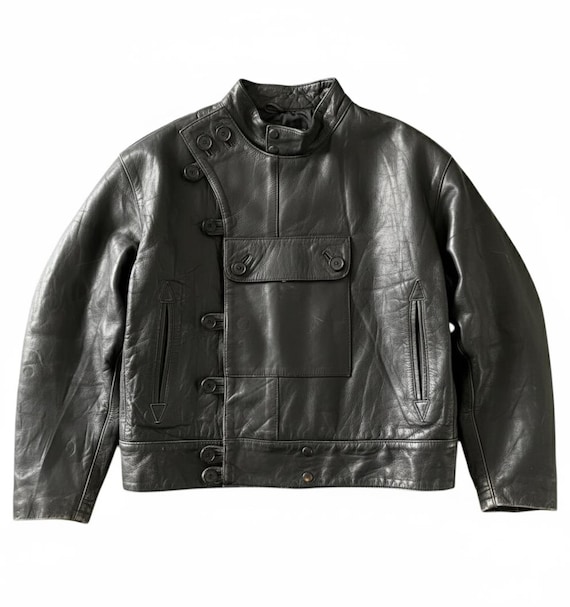 ジャケット・アウター 40s Swedish military leather jacket 40s Swedish Army Vintage Motorcycle Leather Jacket SIZE L-XL Faded
