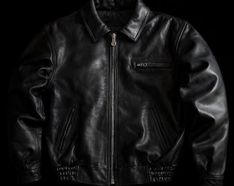 Vintage 1980's Schott I-S-674-M-S Brown Leather Flight Bomber