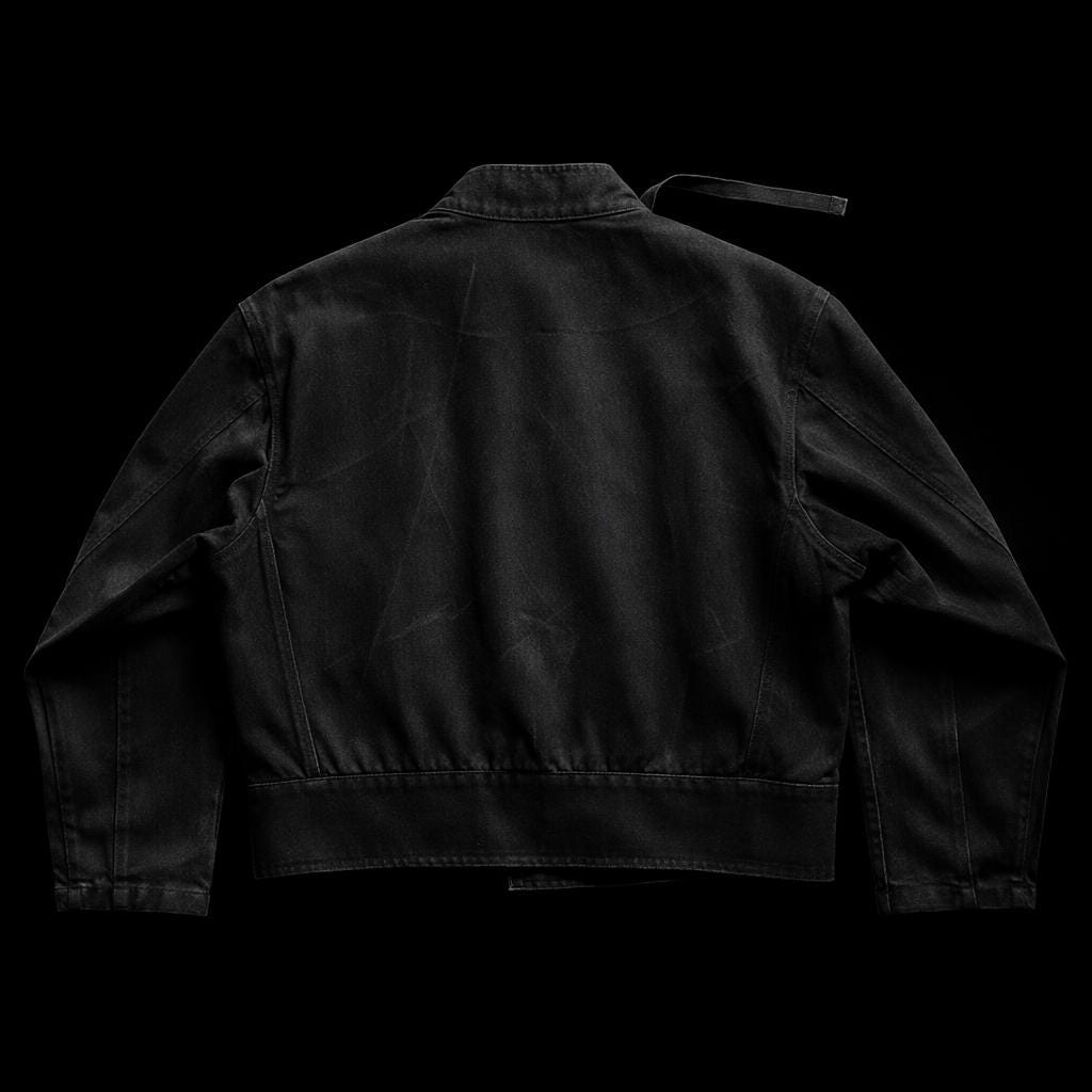 Vintage 1960s Swedish Motorcycle Jacket – Black Cotton Canvas
