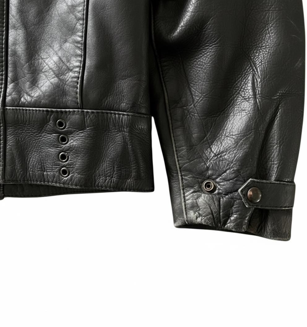 Vintage Swedish Military Leather Motorcycle Jacket – Asymmetrical