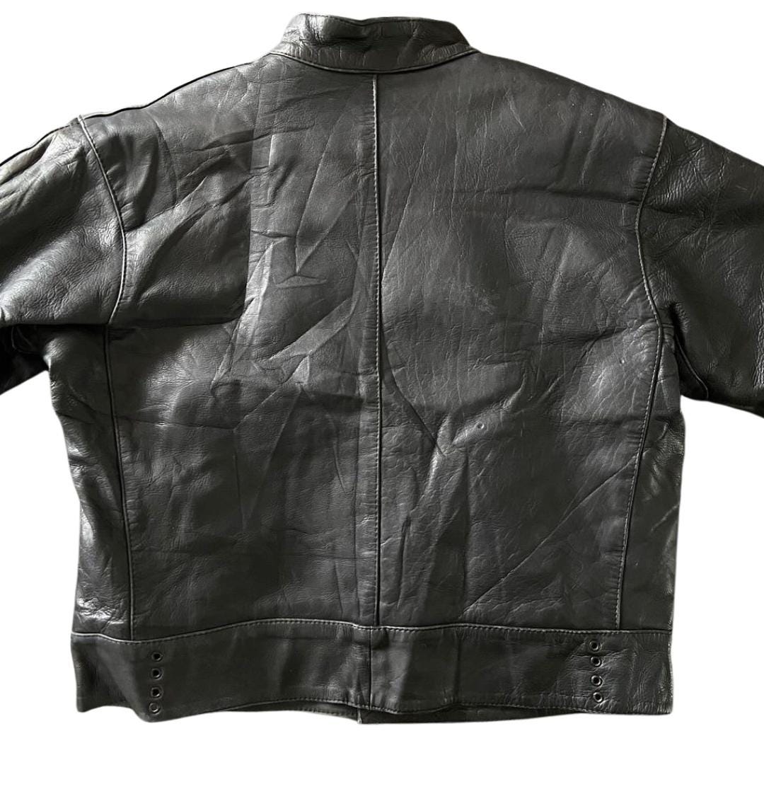 Vintage Swedish Military Leather Motorcycle Jacket – Asymmetrical