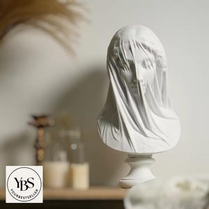 Veiled Goddess Bust – Antique Greek Sculpture – Mythological Art – Elegant Decor for Home or Office – Vintage Gift Figurine