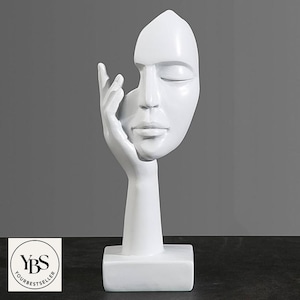 Nordic Abstract Resin Statue – Desk Ornament – Lightweight Face Sculpture – Luxury Art Figurine – Home and Office Decoration