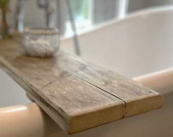 Rustic Bath Caddy | Reclaimed Wooden Tray