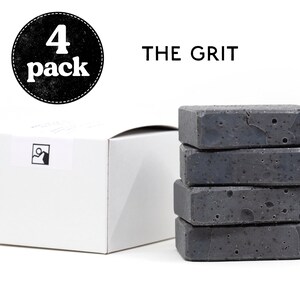 The Grit Scrub Soap, Exfoliating Soap Bar, Hand Soap, Cold Process Soap, Vegan Soap, Mens Soap, Unscented Soap 4-Pack