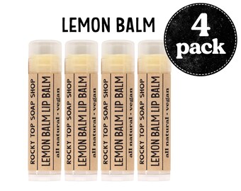 Lemon Balm Lip Balm Bundle, Cold Sore Balm, Vegan Lip Balm Pack, Dry Lip Conditioner, Natural Skincare Gift