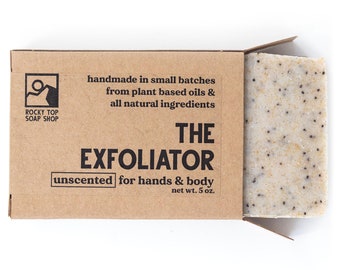 The Exfoliator - Scrub Soap, Exfoliating Soap Bar, All Natural Soap, Handmade Soap, Unscented Soap, Cold Process Soap, Vegan Soap, Mens Soap