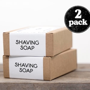 Shaving Soap, Shave Soap, for Men, Natural Soap, Homemade Soap, Unscented Soap, Gift for Him, Artisan Soap, Vegan Soap, Cold Process Soap 2-Pack