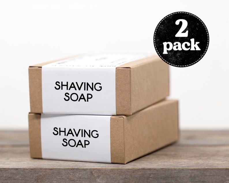 Shaving Soap, Shave Soap, for Men, Natural Soap, Homemade Soap, Unscented Soap, Gift for Him, Artisan Soap, Vegan Soap, Cold Process Soap 2-Pack