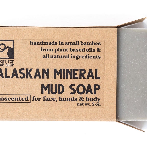 Mud Soap, Mens Soap, Shaving Soap, Shampoo Bar, Natural Soap, Alaskan Mineral Mud, Homemade Soap, Cold Process Soap, All in One Soap