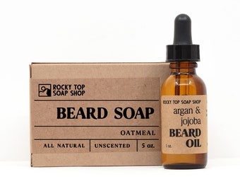 Beard Care Kit, Beard Soap + Beard Oil, Beard Grooming Set for Men, Gift for Boyfriend, Husband, Father, Natural Beard Grooming Kit