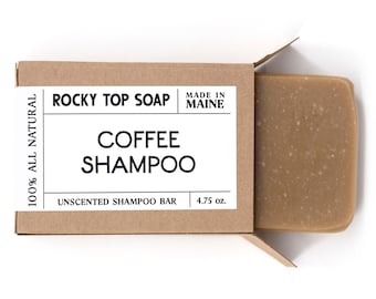Solid Shampoo Bar with Coffee- Vegan Shampoo Bar, Hair Soap Bar, Unscented Shampoo, Handmade Shampoo Bar, Zero Waste Shampoo, Coffee Shampoo