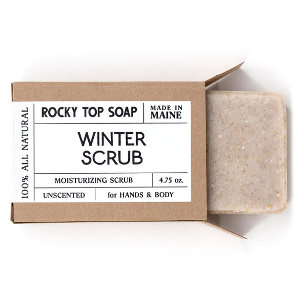 Winter Scrub Soap - Exfoliating Soap, Moisturizing Soap, Unscented Soap, Winter Soap, Dry Skin Soap, Vegan Soap, Natural Soap, Scrubby Soap