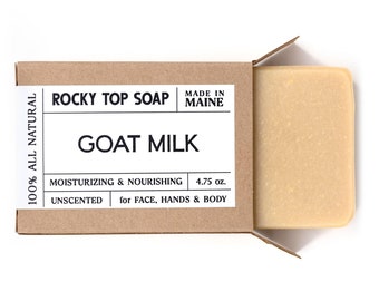 Goat Milk Soap, Natural Bar Soap for Sensitive Skin, Soothing & Gentle, Homemade Cold Process Goats Milk Soap for Face, Hands and Body