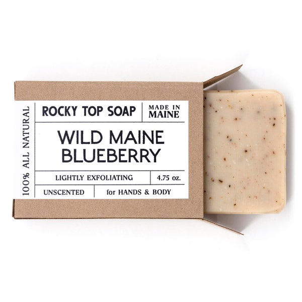 Wild Maine Blueberry Soap - Blueberry Soap, Natural Soap, Exfoliating Soap, Unscented Soap,  Artisan Soap, Handmade Soap, Vegan Soap