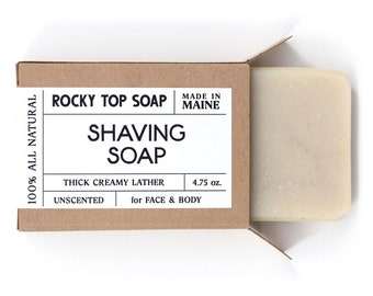 Shaving Soap, Shave Soap, for Men, Natural Soap, Homemade Soap, Unscented Soap, Gift for Him, Artisan Soap, Vegan Soap, Cold Process Soap