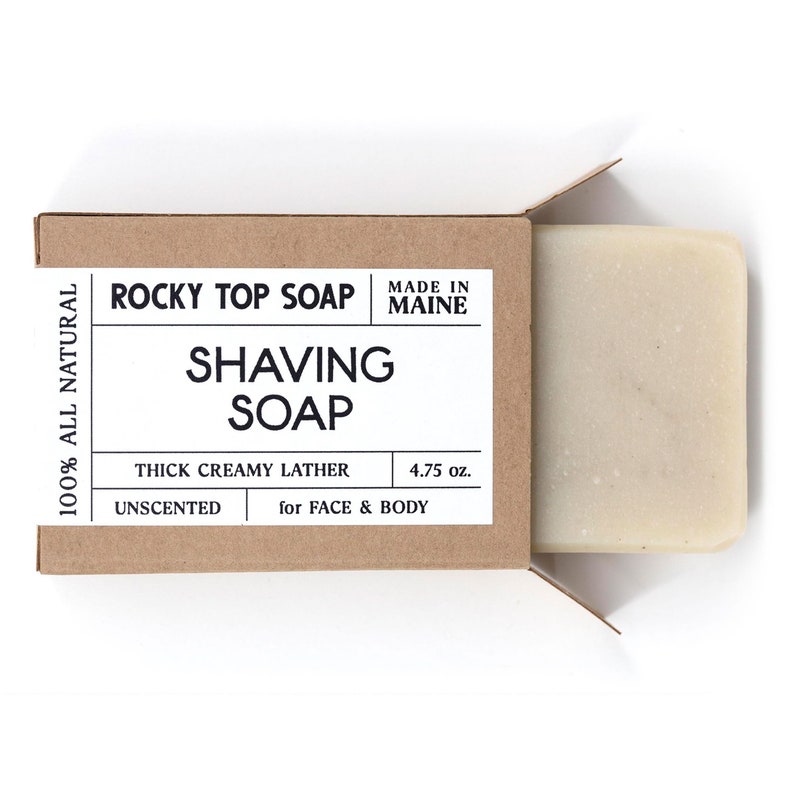 Shaving Soap, Shave Soap, for Men, Natural Soap, Homemade Soap, Unscented Soap, Gift for Him, Artisan Soap, Vegan Soap, Cold Process Soap 1 Bar