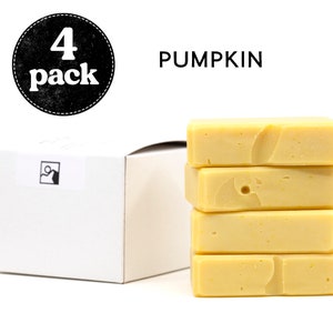 Savon à la citrouille Savon pour peau sèche, savon entièrement naturel, savon fait maison, savon traité à froid, savon végétalien, savon non parfumé 4-Pack