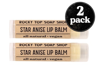 Star Anise Lip Balm -  Vegan Lip Balm, Natural Lip Balm, Gifts for Her, Gifts for Men, Lip Moisturizer, Gift Ideas