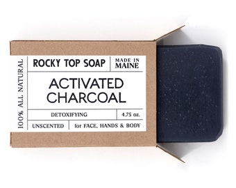 Activated Charcoal Soap - Acne Soap, Soap, Natural Soap, Cold Process Soap, Artisan Soap, Unscented Soap, Rustic Soap, Vegan Soap, Face Soap